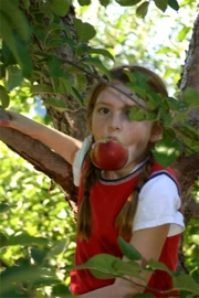 Emma Dimock shows us how to eat a real apple from a real tree!